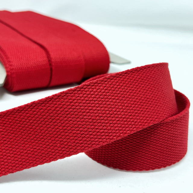 Pound A Metre Per Metre Plain Colours Webbing: For Bag Straps- (Red) 38mm / 40mm