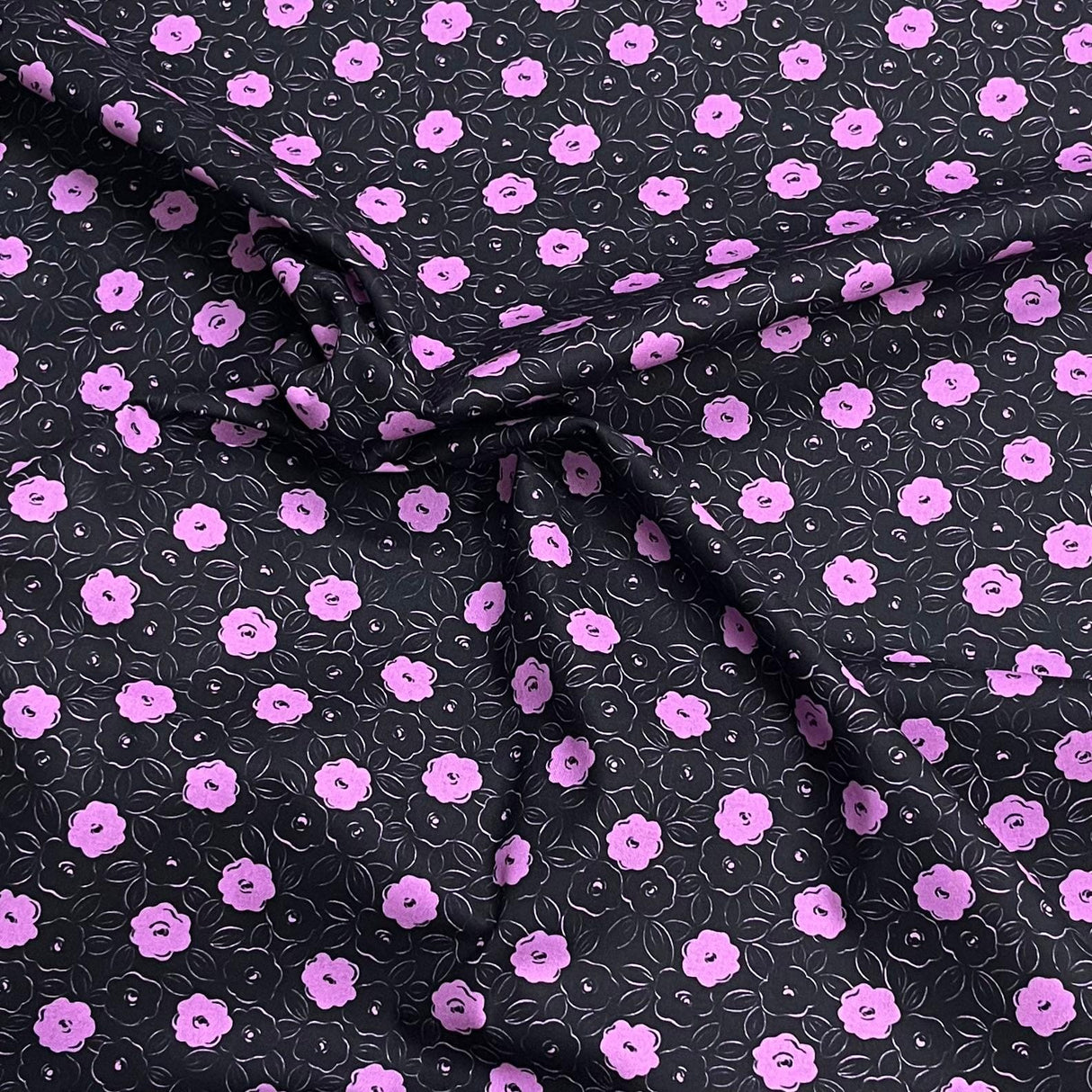 Pound A Metre Per Metre Premium Digital Cotton 45'' Wide (Black & Pink)