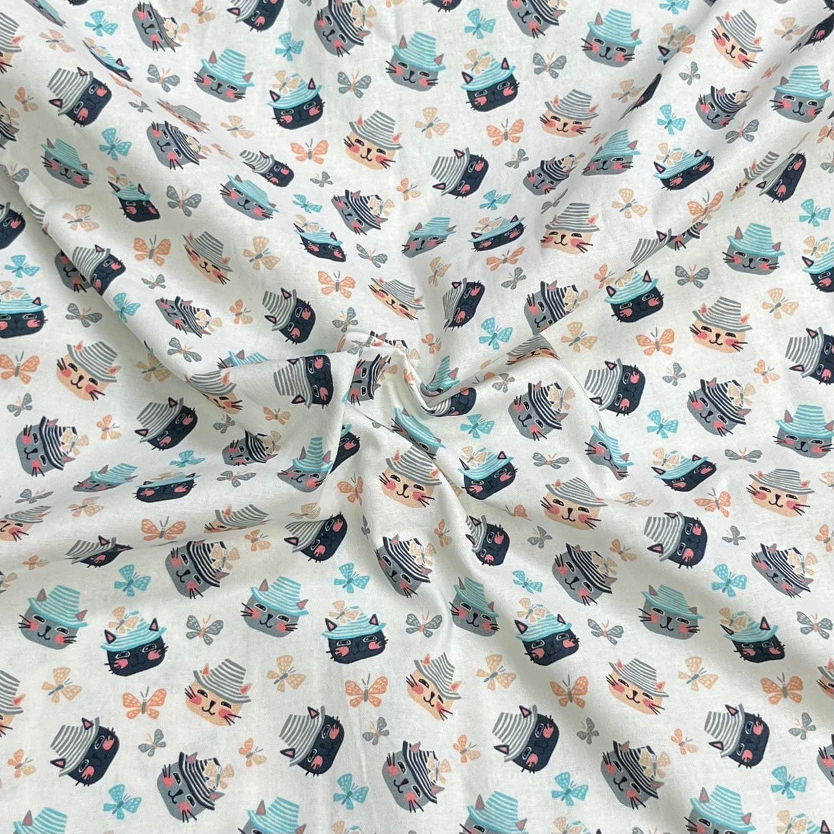 Pound A Metre Per Metre Premium Digital Cotton 45'' Wide (Cat Hat)
