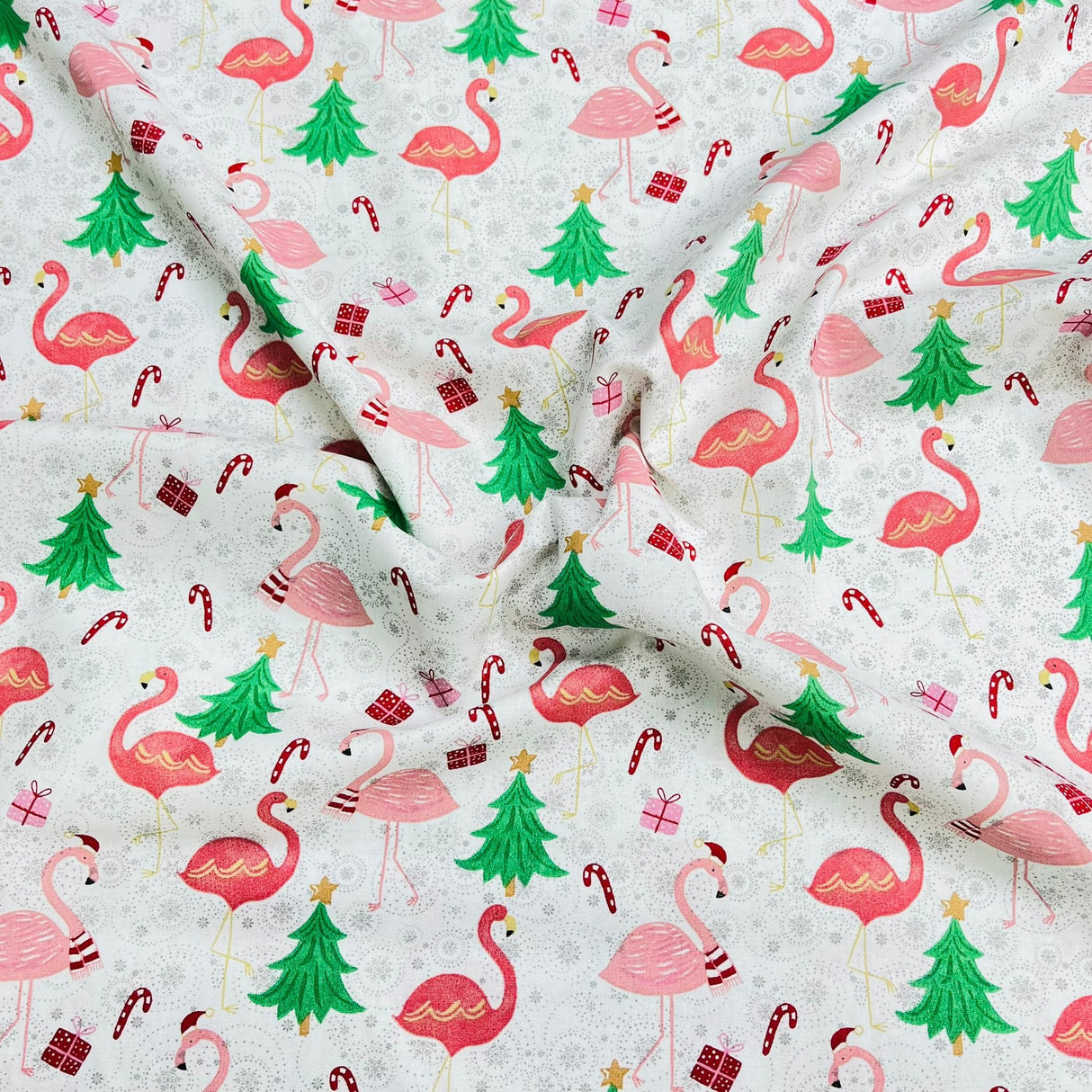 Pound A Metre Per Metre Premium Digital Cotton 45'' Wide (Christmas Flamingo)