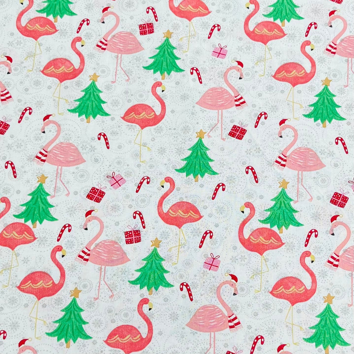 Pound A Metre Per Metre Premium Digital Cotton 45'' Wide (Christmas Flamingo)
