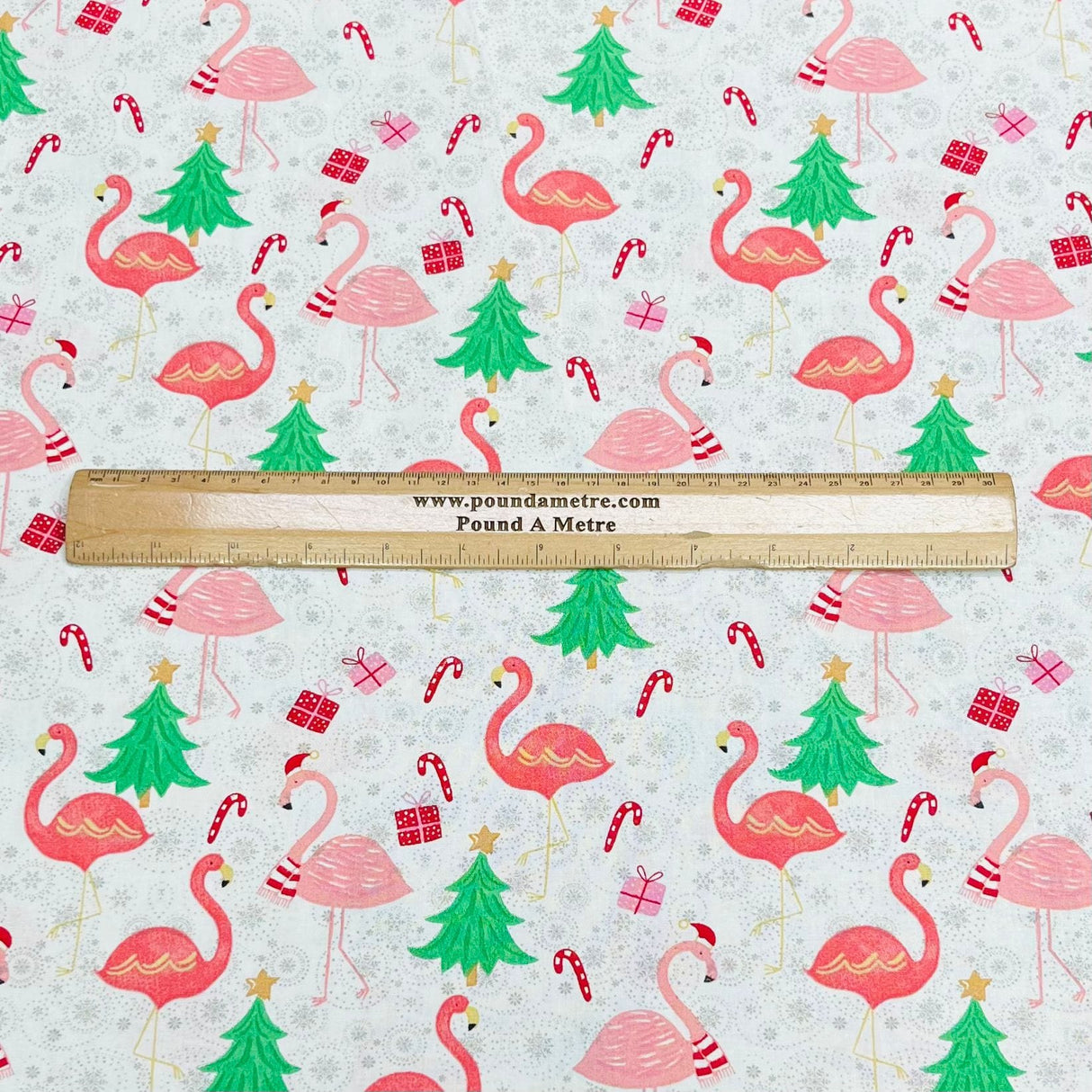 Pound A Metre Per Metre Premium Digital Cotton 45'' Wide (Christmas Flamingo)