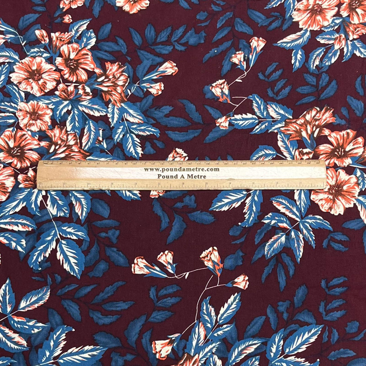 Pound A Metre Per Metre Premium Digital Cotton 45'' Wide (Maroon)