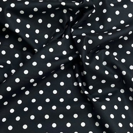 Pound A Metre Per Metre Premium Digital Cotton 45'' Wide (Polka Black)