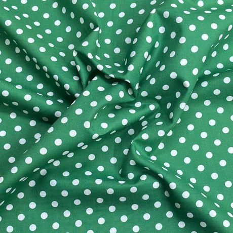 Pound A Metre Per Metre Premium Digital Cotton 45'' Wide (Polka Green)