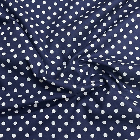 Pound A Metre Per Metre Premium Digital Cotton 45'' Wide (Polka Navy)