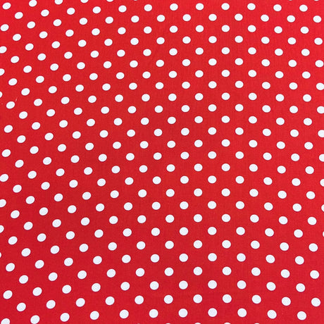 Pound A Metre Per Metre Premium Digital Cotton 45'' Wide (Polka Red)