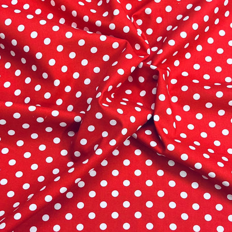 Pound A Metre Per Metre Premium Digital Cotton 45'' Wide (Polka Red)