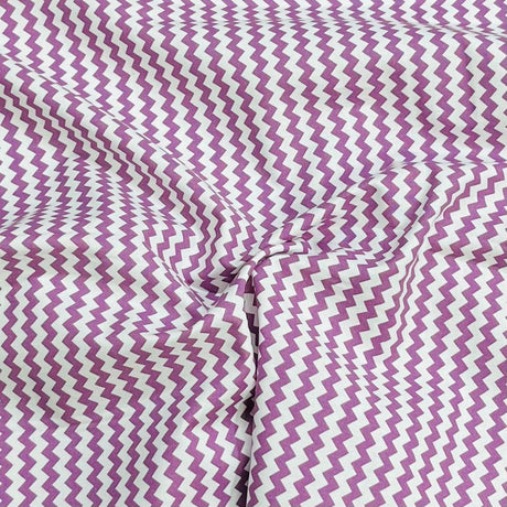 Pound A Metre Per Metre Premium Digital Cotton 45'' Wide (Purple & White)
