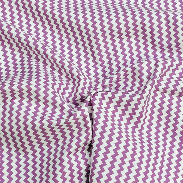 Pound A Metre Per Metre Premium Digital Cotton 45'' Wide (Purple & White)