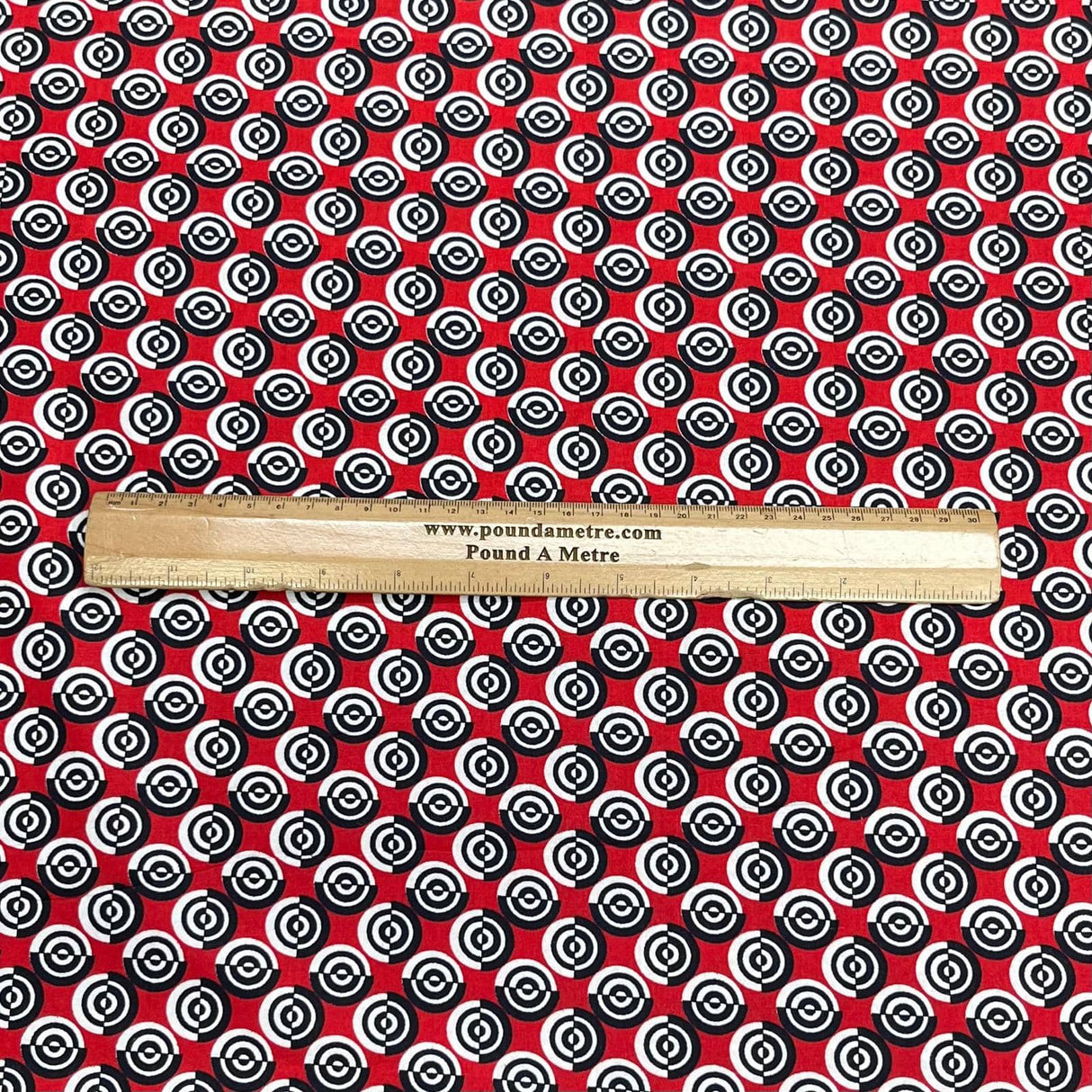 Pound A Metre Per Metre Premium Digital Cotton 45'' Wide (Red & Black)