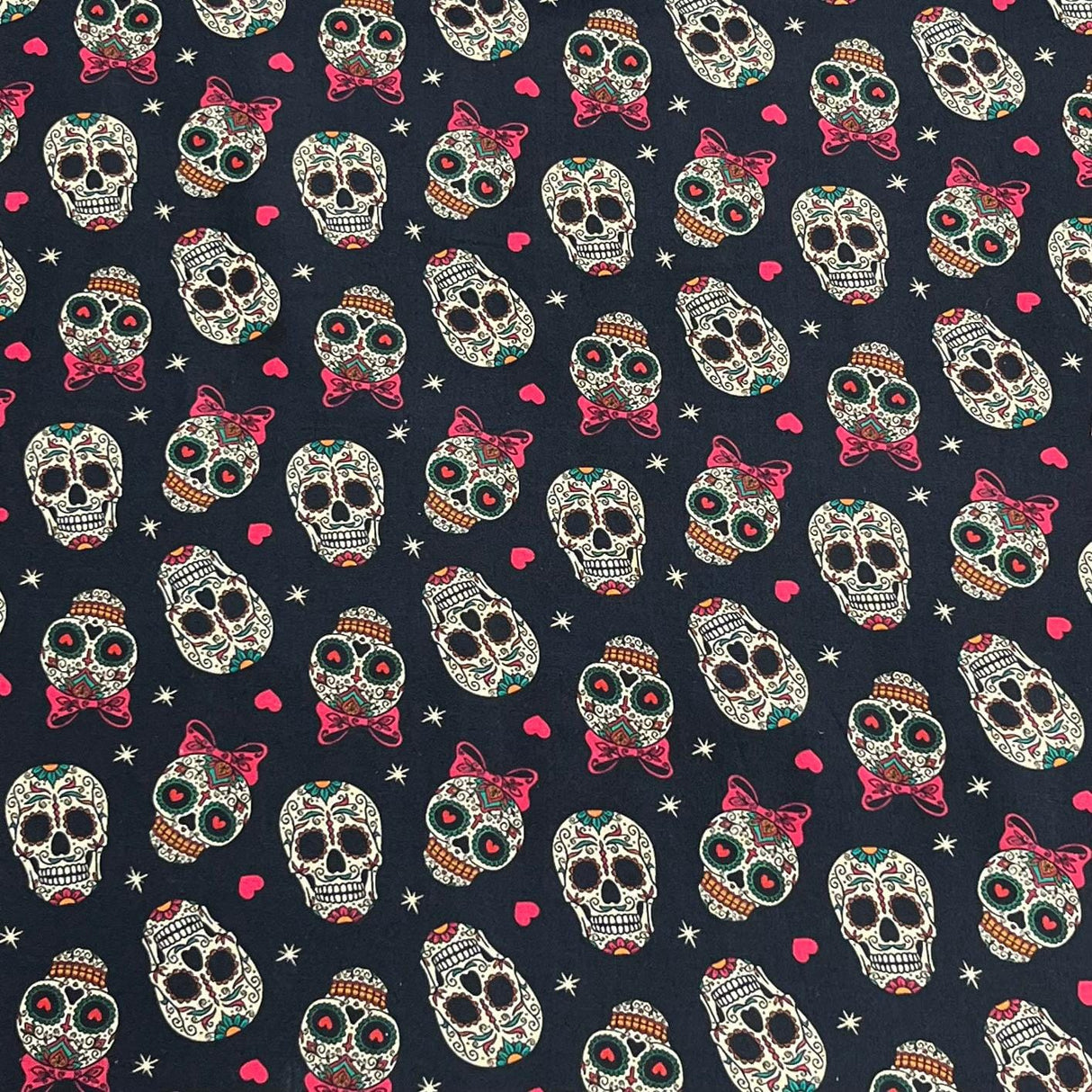 Pound A Metre Per Metre Premium Digital Cotton 45'' Wide (Skull)