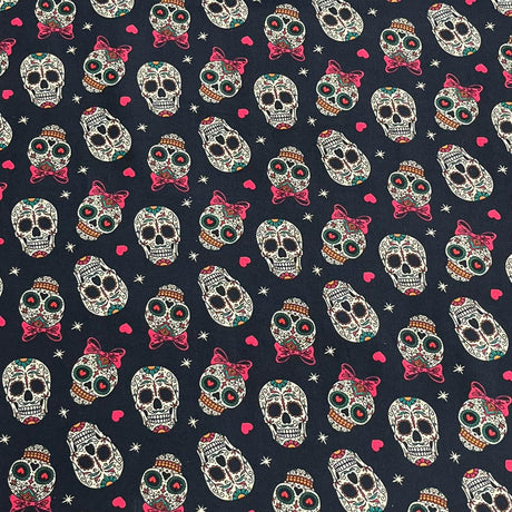 Pound A Metre Per Metre Premium Digital Cotton 45'' Wide (Skull)