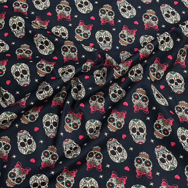 Pound A Metre Per Metre Premium Digital Cotton 45'' Wide (Skull)