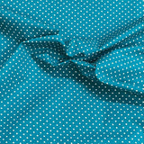 Pound A Metre Per Metre Premium Digital Cotton 45'' Wide (Teal Polka)