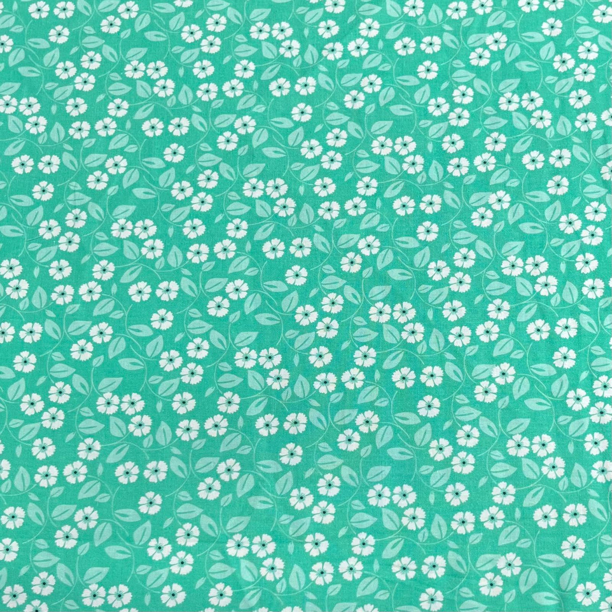 Pound A Metre Per Metre Premium Digital Cotton 45'' Wide (Turquoise Floral)