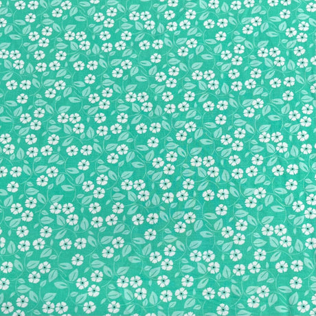 Pound A Metre Per Metre Premium Digital Cotton 45'' Wide (Turquoise Floral)