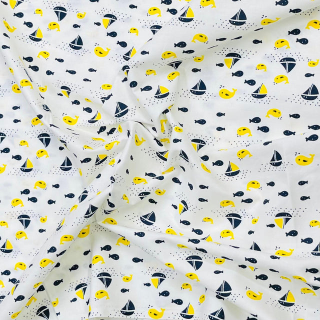 Pound A Metre Per Metre Premium Digital Cotton 45'' Wide (Yellow)