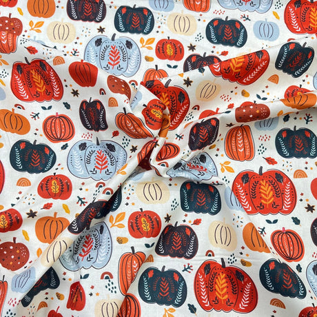 Pound A Metre Per Metre Premium Digital Printed Autumn Cotton 45'' Wide (Gourd)