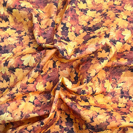 Pound A Metre Per Metre Premium Digital Printed Autumn Cotton 45'' Wide (Leaf)
