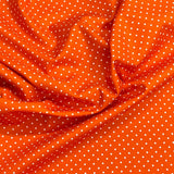 Pound A Metre Per Metre Premium Digital Printed Autumn Cotton 45'' Wide (Orange Polka)