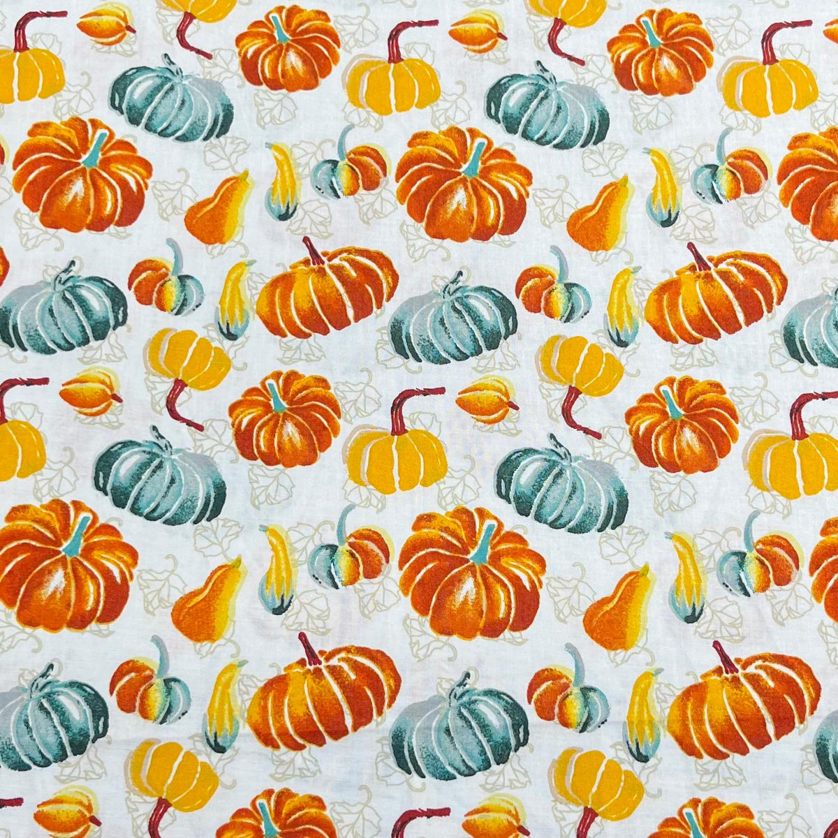 Pound A Metre Per Metre Premium Digital Printed Autumn Cotton 45'' Wide (Pumpkin)