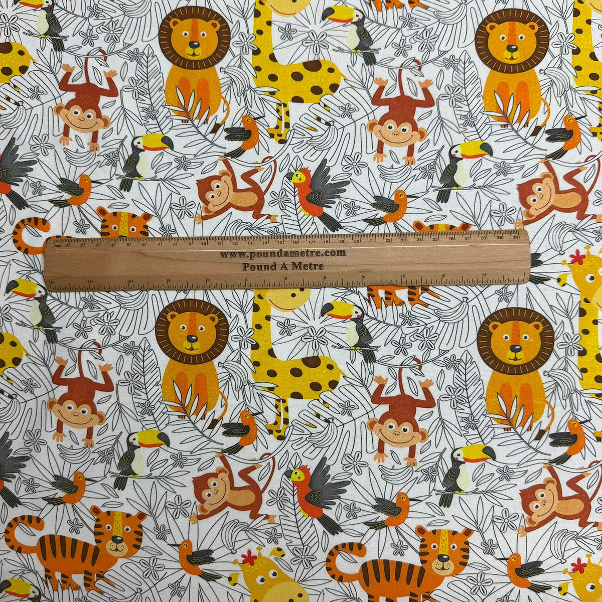 Pound A Metre Per Metre Premium Digital Printed Cotton 45'' Wide (Animals)