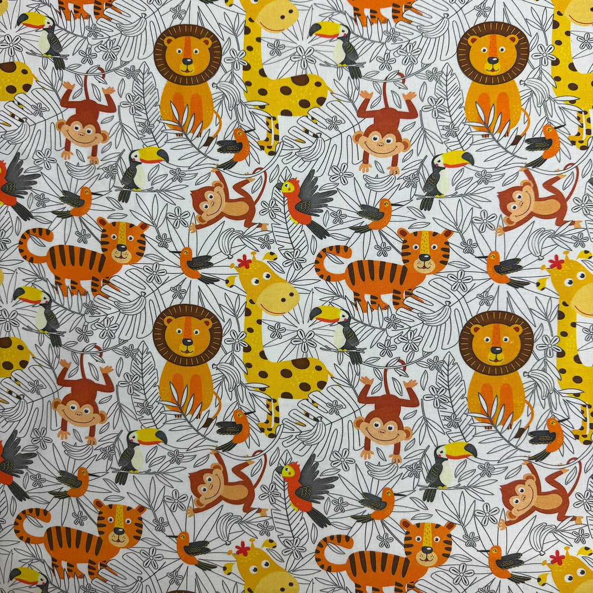Pound A Metre Per Metre Premium Digital Printed Cotton 45'' Wide (Animals)