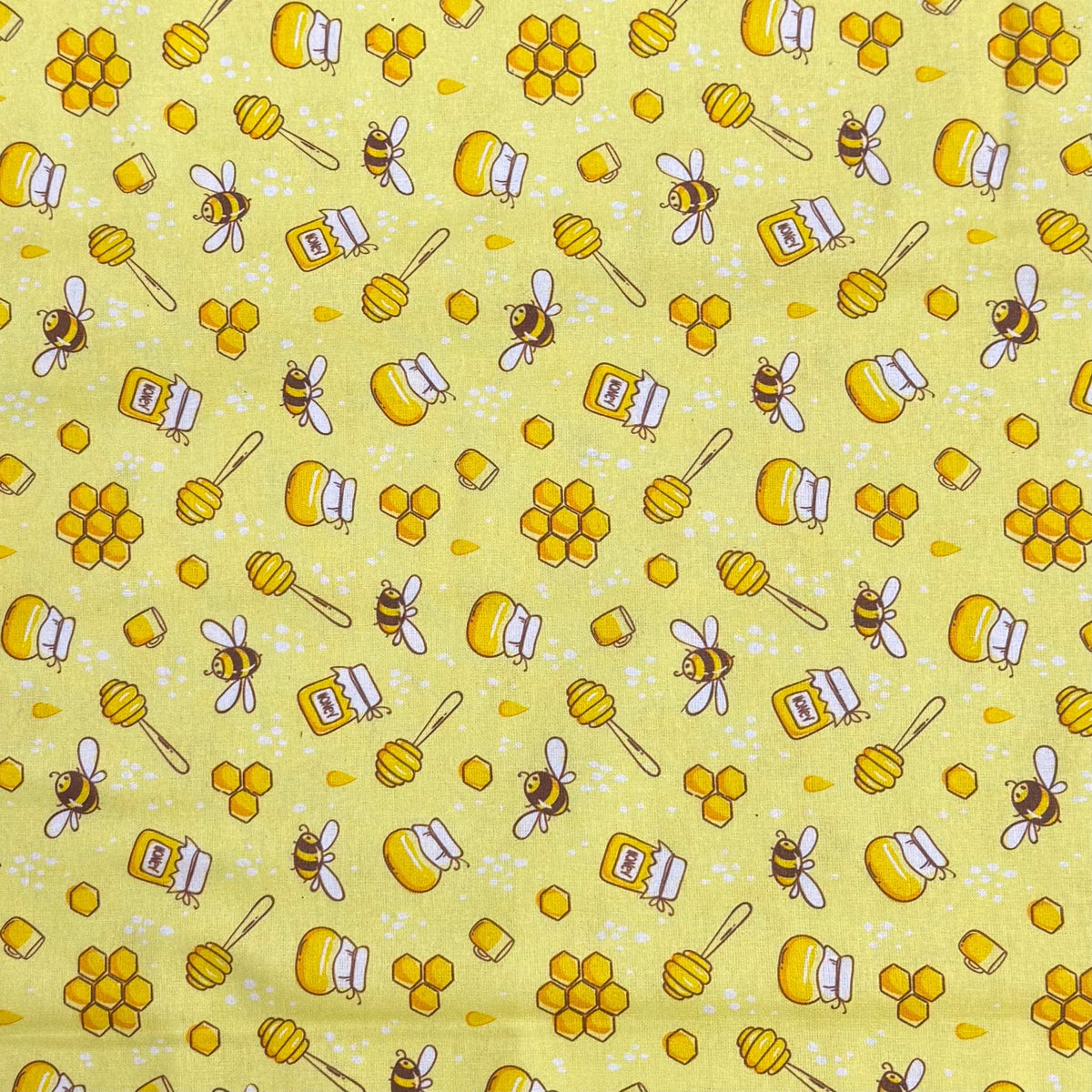 Pound A Metre Per Metre Premium Digital Printed Cotton 45'' Wide (Bee)