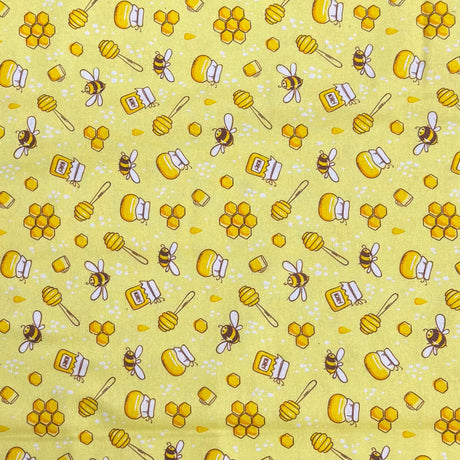 Pound A Metre Per Metre Premium Digital Printed Cotton 45'' Wide (Bee)