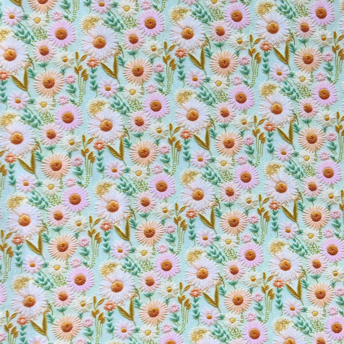 Pound A Metre Per Metre Premium Digital Printed Cotton 45'' Wide (Flower Bed)