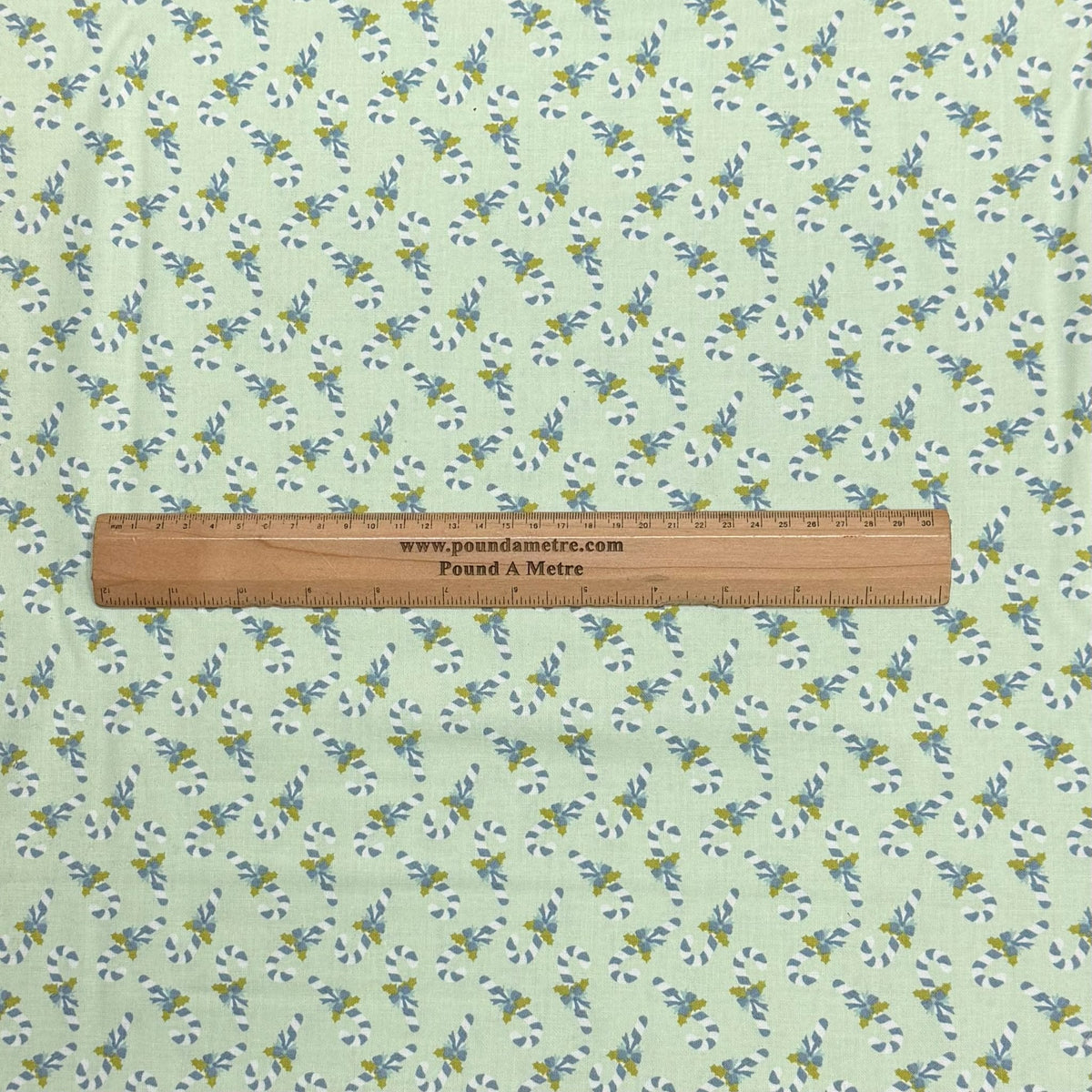 Pound A Metre Per Metre Premium Digital Printed Cotton 45'' Wide (Mint Christmas)
