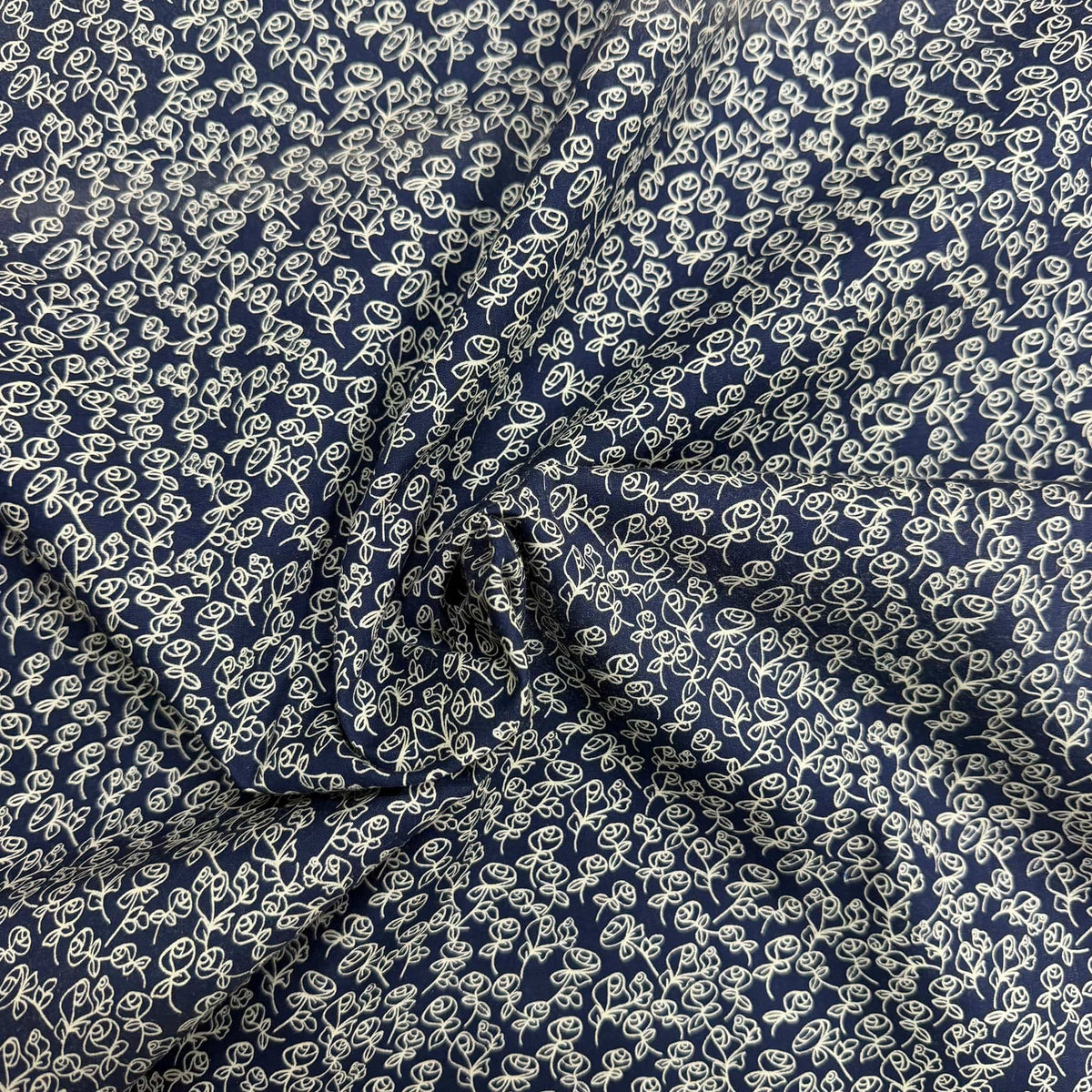 Pound A Metre Per Metre Premium Digital Printed Cotton 45'' Wide (Navy & Silver)