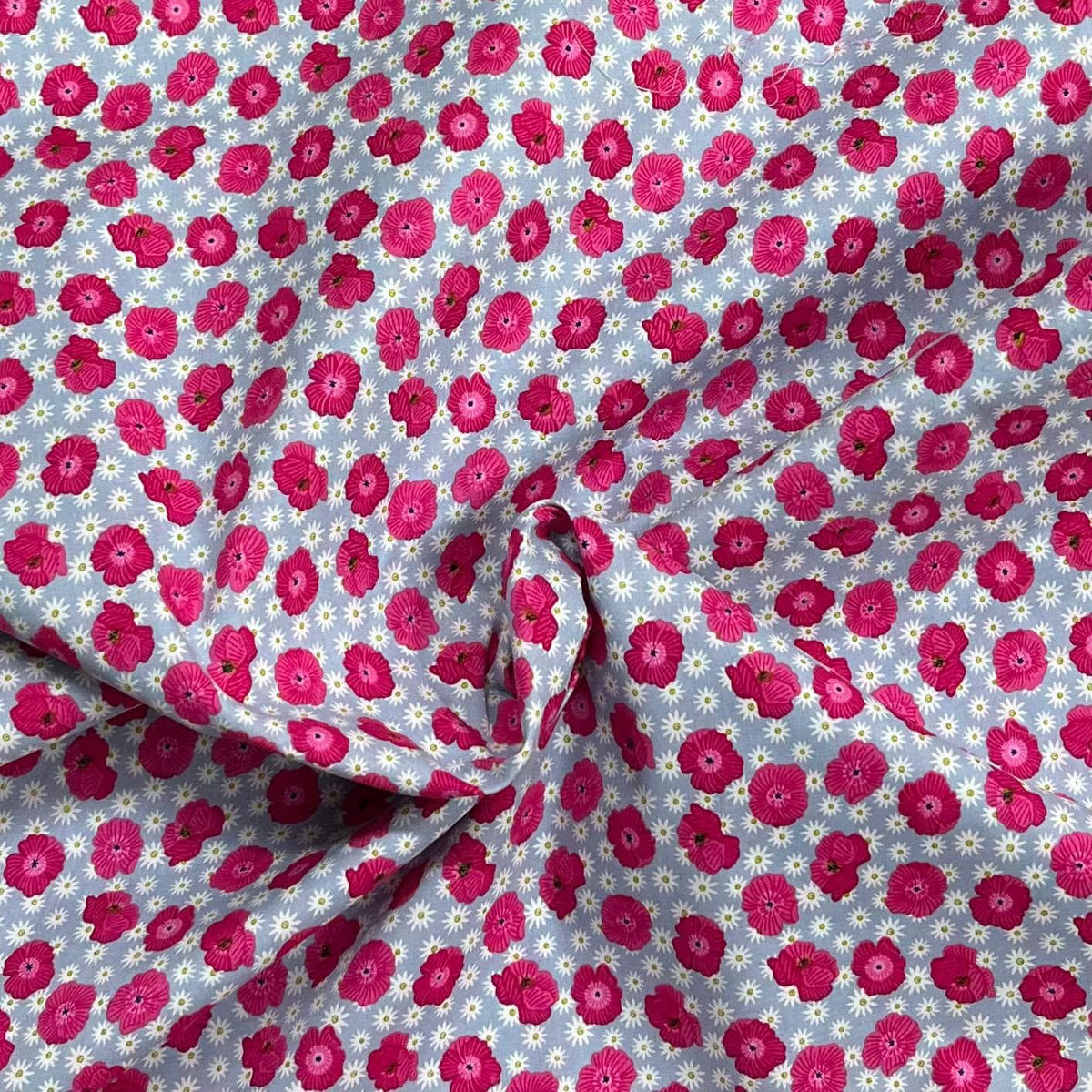 Pound A Metre Per Metre Premium Digital Printed Cotton 45'' Wide (Poppy)