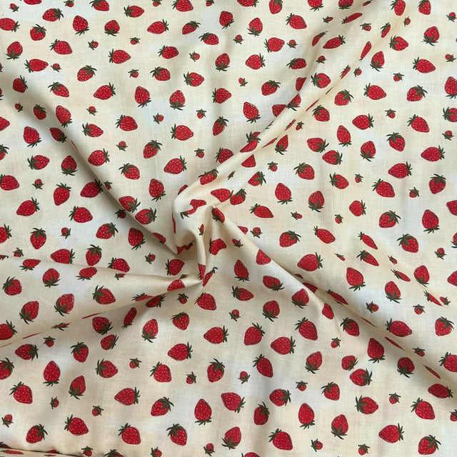 Pound A Metre Per Metre Premium Digital Printed Cotton 45'' Wide (Strawberry)