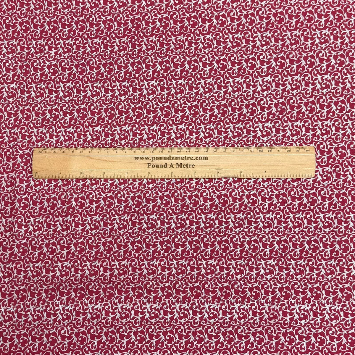 Pound A Metre Per Metre Premium Digital Printed Cotton 45'' Wide (Wine & Silver)