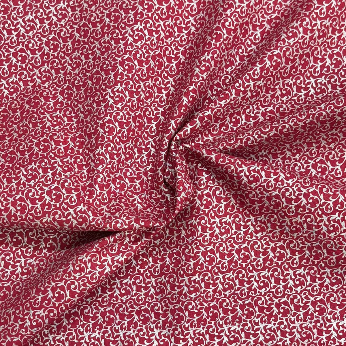 Pound A Metre Per Metre Premium Digital Printed Cotton 45'' Wide (Wine & Silver)
