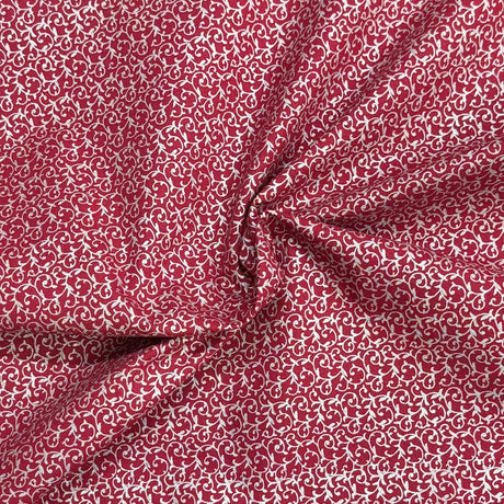 Pound A Metre Per Metre Premium Digital Printed Cotton 45'' Wide (Wine & Silver)