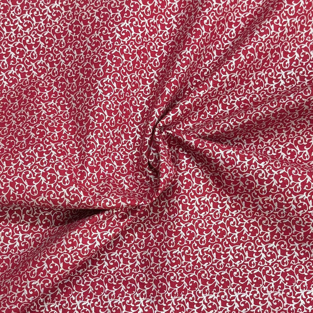 Pound A Metre Per Metre Premium Digital Printed Cotton 45'' Wide (Wine & Silver)