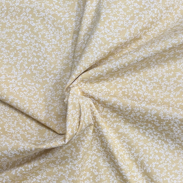 Pound A Metre Per Metre Premium Digital Printed Cotton 45'' Wide (Yellow Floral)
