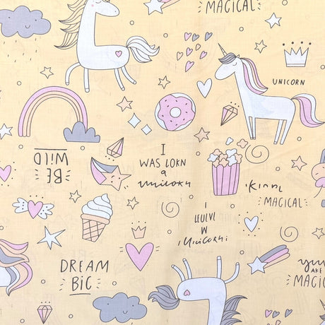 Pound A Metre Per Metre Premium Digital Printed Cotton 45'' Wide (Yellow Pony)