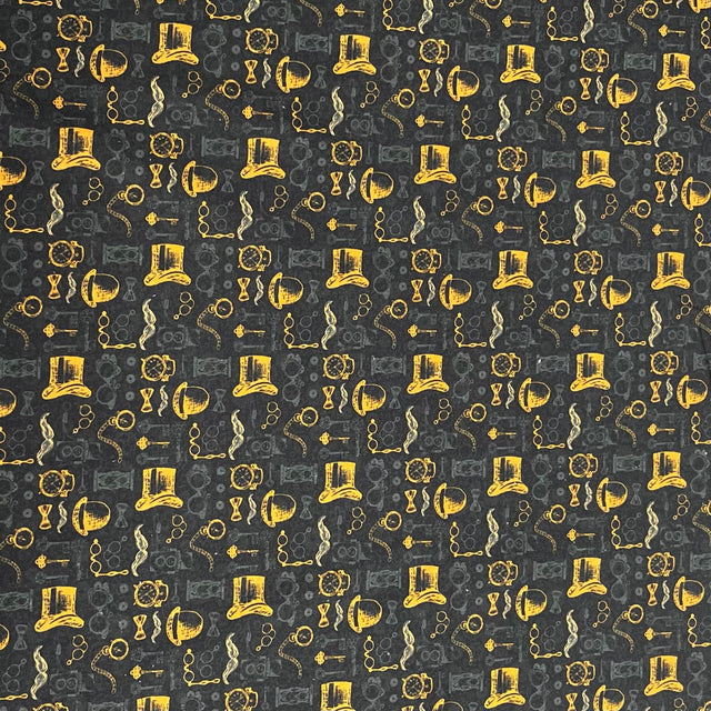 Pound A Metre Per Metre Premium Digital Printed Halloween Cotton 45'' Wide (Cemetery)