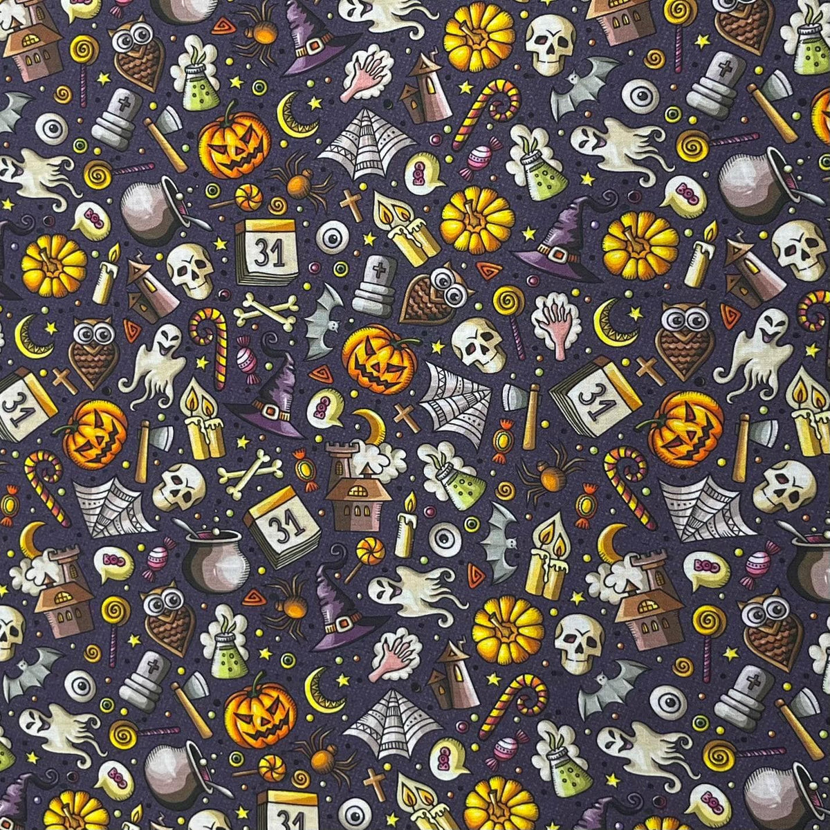 Pound A Metre Per Metre Premium Digital Printed Halloween Cotton 45'' Wide (Halloween)