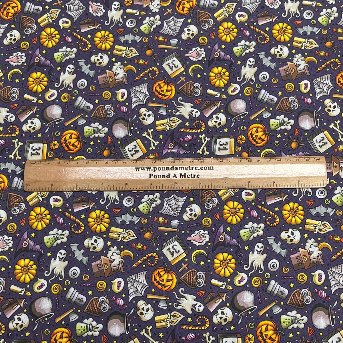 Pound A Metre Per Metre Premium Digital Printed Halloween Cotton 45'' Wide (Halloween)