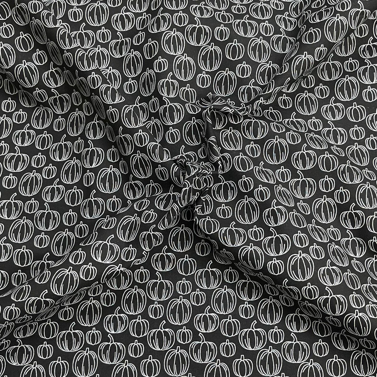 Pound A Metre Per Metre Premium Digital Printed Halloween Cotton 45'' Wide (Pumpkin)
