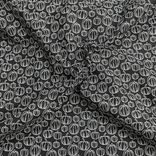 Pound A Metre Per Metre Premium Digital Printed Halloween Cotton 45'' Wide (Pumpkin)