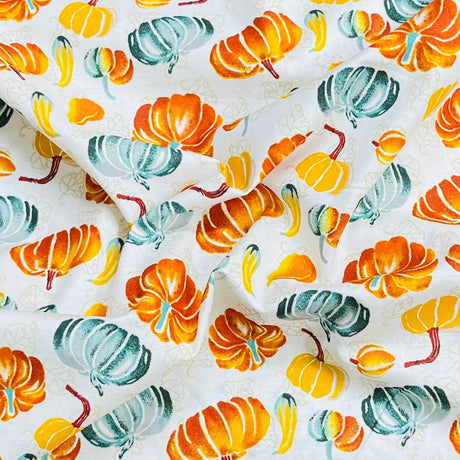 Pound A Metre Per Metre Premium Digital Printed Halloween Cotton 45'' Wide (Pumpkin Season)