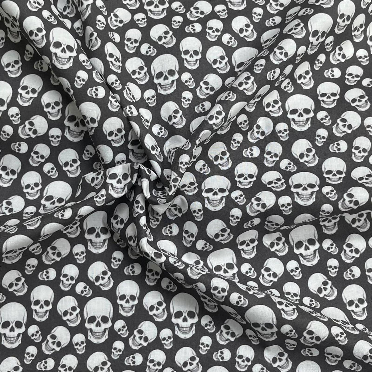 Pound A Metre Per Metre Premium Digital Printed Halloween Cotton 45'' Wide (Skull)