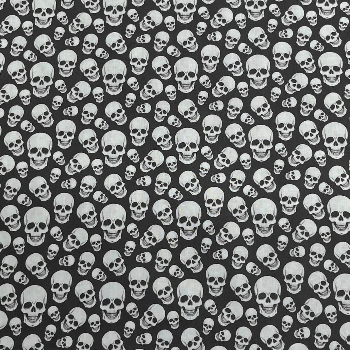 Pound A Metre Per Metre Premium Digital Printed Halloween Cotton 45'' Wide (Skull)