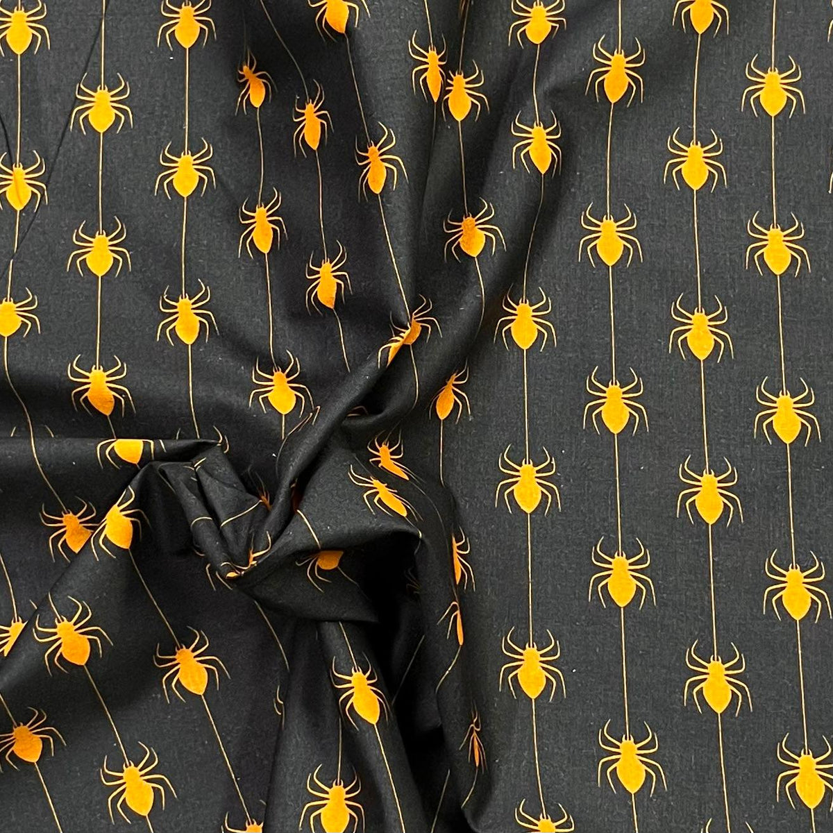 Pound A Metre Per Metre Premium Digital Printed Halloween Cotton 45'' Wide (Spider)
